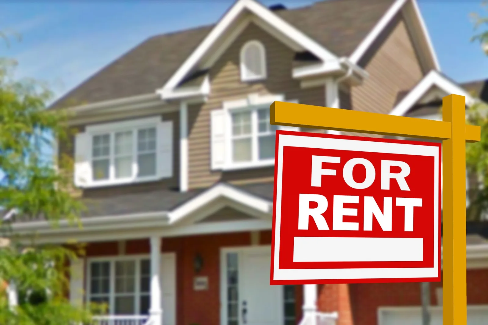 A County Property Management for-rent sign outside an Oxnard home